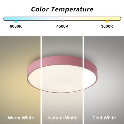 Brilagi - LED stropna svetilka POOL LED/48W/230V 3000/4000/6000K, premer 40 cm, rožnata