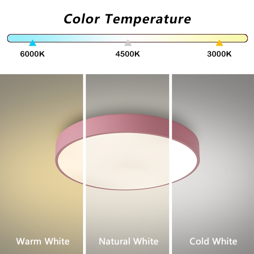 Brilagi - LED stropna svetilka POOL LED/48W/230V 3000/4000/6000K, premer 40 cm, rožnata