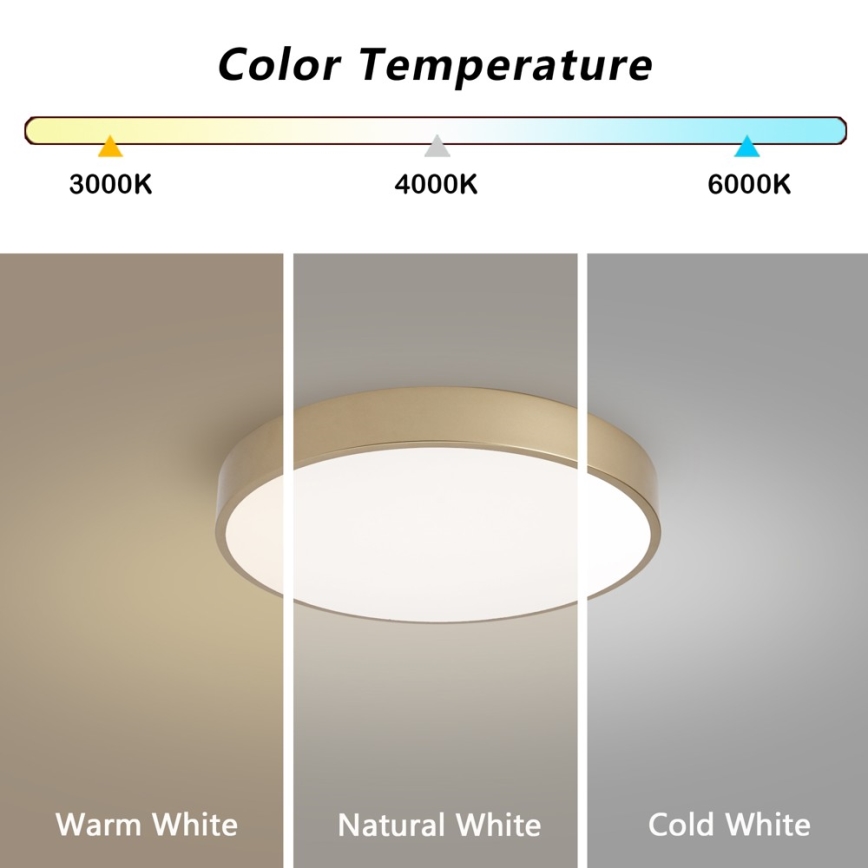 Brilagi - LED stropna svetilka POOL LED/48W/230V 3000/4000/6000K, premer 40 cm, zlata