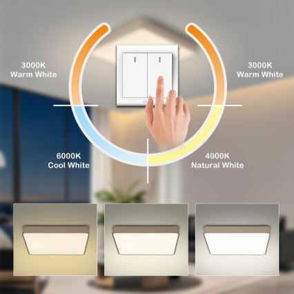 Brilagi - LED stropna svetilka POOL LED/48W/230V 3000/4500/6000K 50x50 cm bež