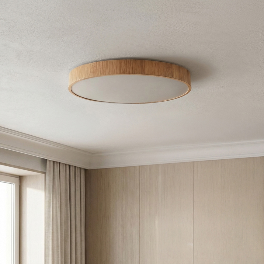 Brilagi - LED stropna svetilka z zatemnitvijo POOL LED/50W/230V 3000-6000K, premer 40 cm, lesni dekor + daljinski upravljalnik
