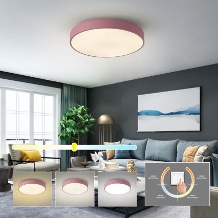 Brilagi - LED stropna svetilka POOL LED/60W/230V 3000/4000/6000K Ø 50 cm, rožnata