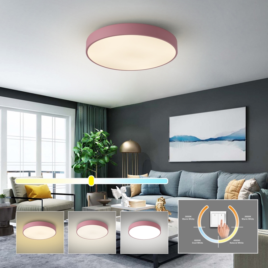 Brilagi - LED stropna svetilka POOL LED/60W/230V 3000/4000/6000K Ø 50 cm, rožnata