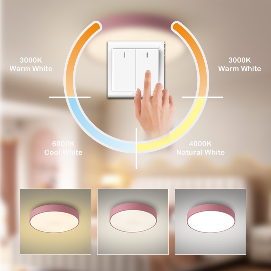 Brilagi - LED stropna svetilka POOL LED/60W/230V 3000/4000/6000K Ø 50 cm, rožnata