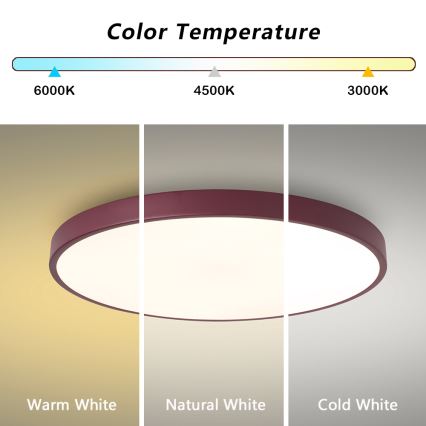 Brilagi - LED stropna svetilka POOL LED/60W/230V 3000/4000/6000K premer 60 cm bordo