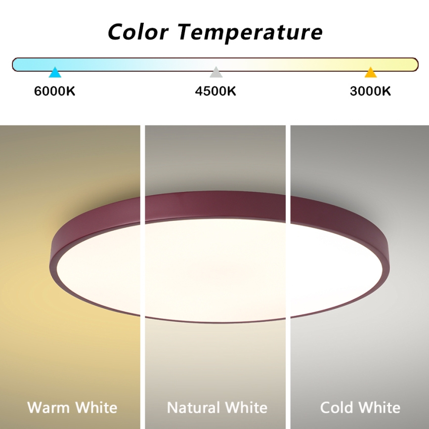 Brilagi - LED stropno svetilo POOL LED/60W/230V 3000/4000/6000K premer 60 cm bordo