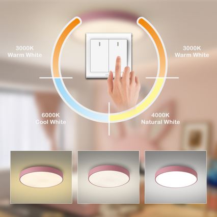 Brilagi - LED stropna svetilka POOL LED/60W/230V 3000/4000/6000K, premer 60 cm, rožnata