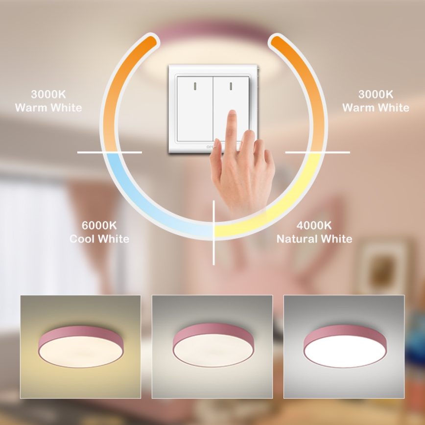 Brilagi - LED stropna svetilka POOL LED/60W/230V 3000/4000/6000K, premer 60 cm, rožnata