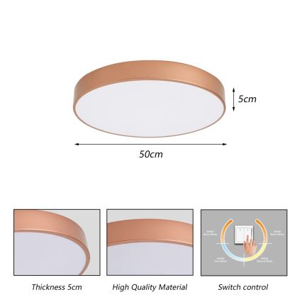 Brilagi - LED stropna svetilka POOL LED/60W/230V 3000/4000/6000K Ø 50 cm bronasta