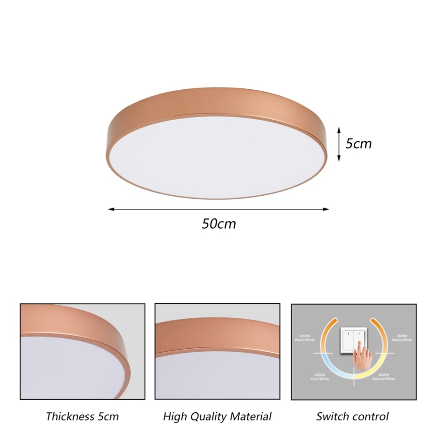 Brilagi - LED stropna svetilka POOL LED/60W/230V 3000/4000/6000K Ø 50 cm bronasta