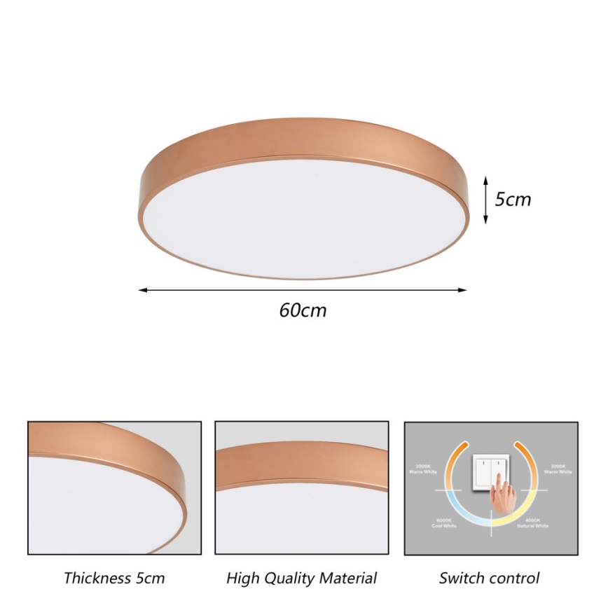 Brilagi - LED stropna svetilka POOL LED/60W/230V 3000/4000/6000K, premer 60 cm, bronasta