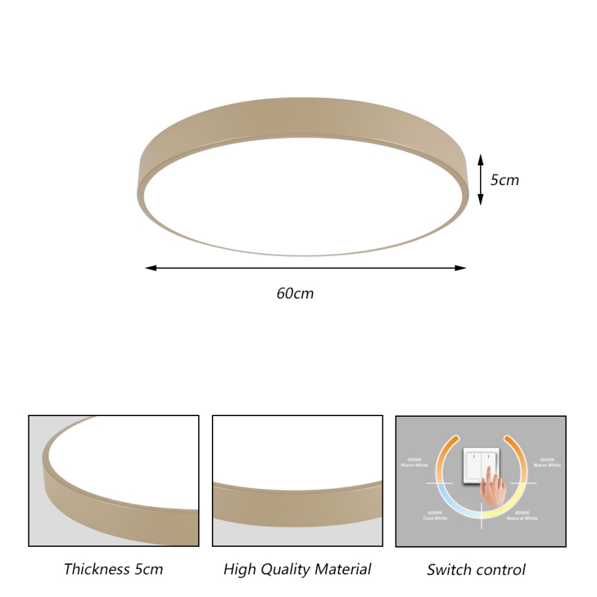 Brilagi - LED stropna svetilka POOL LED/60W/230V 3000/4500/6000K premer 60 cm bež