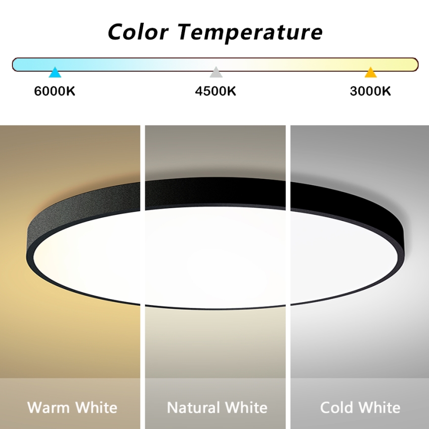 Brilagi - Prilagodljiva LED Stropna Svetilka POOL SMART LED/128W/230V 3000-6000K pre Ø 100 cm Wi-Fi Tuya črna + daljinski upravljalnik