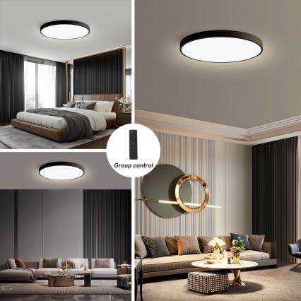 Brilagi - Prilagodljiva LED Stropna Svetilka POOL SMART LED/128W/230V 3000-6000K pre Ø 100 cm Wi-Fi Tuya črna + daljinski upravljalnik