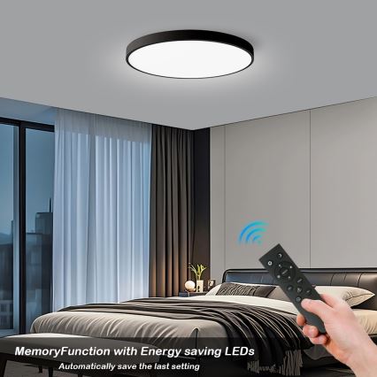 Brilagi - Prilagodljiva LED Stropna Svetilka POOL SMART LED/128W/230V 3000-6000K pre Ø 100 cm Wi-Fi Tuya črna + daljinski upravljalnik