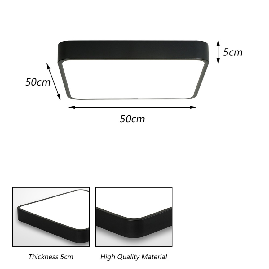 Brilagi - LED stropna svetilka POOL SQUARE LED/48W/230V 3000/4500/6000K 50x50 cm črna