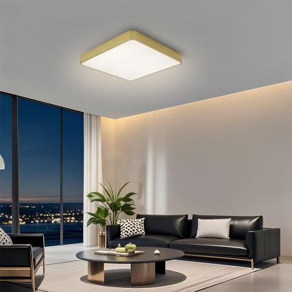 Brilagi - LED zatemnljivo stropno svetilo POOL SQUARE LED/36W/230V 3000-6000K 40x40 cm zlato + daljinski upravljalnik