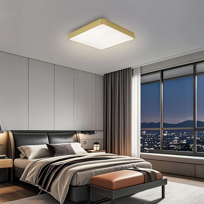 Brilagi - LED zatemnljivo stropno svetilo POOL SQUARE LED/36W/230V 3000-6000K 40x40 cm zlato + daljinski upravljalnik
