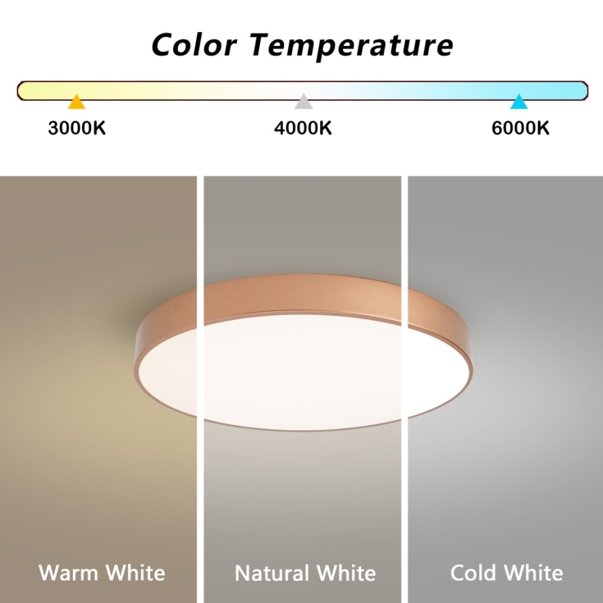 Brilagi - LED zatemnljivo stropno svetilo POOL LED/60W/230V 3000-6000K premer 50 cm bronasto + daljinski upravljalnik