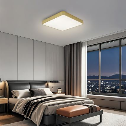 Brilagi - LED zatemnljivo stropno svetilo POOL LED/36W/230V 3000-6000K 40x40 cm zlato + daljinski upravljalnik