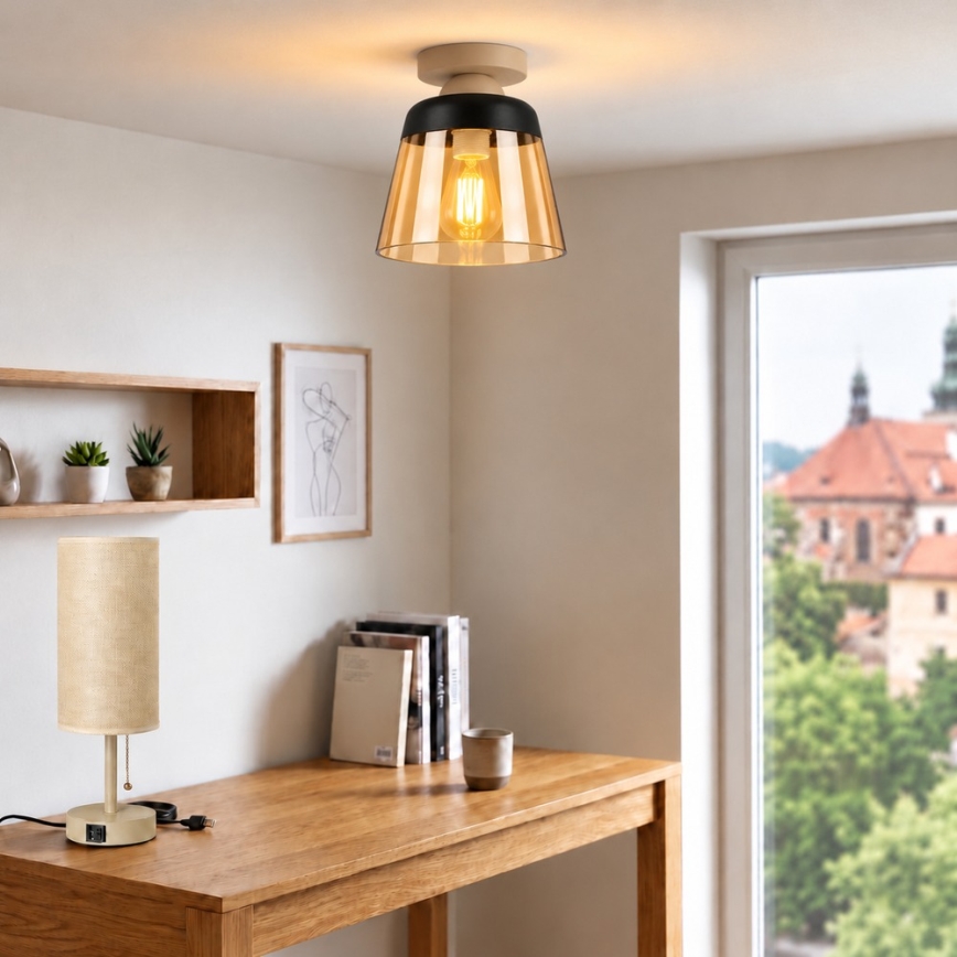 BRILAGI - LED stropna svetilka RETRO GLASS 1xE27/60W/230V premer 15,5 cm bežna/dimno-bežna
