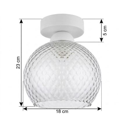 BRILAGI - LED Stropna svetilka RETRO GLASS 1xE27/60W/230V premer 18 cm bela/dimna siva