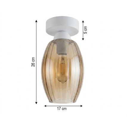BRILAGI - LED stropna svetilka RETRO GLASS 1xE27/60W/230V premer 17 cm bela/dimljeno bež