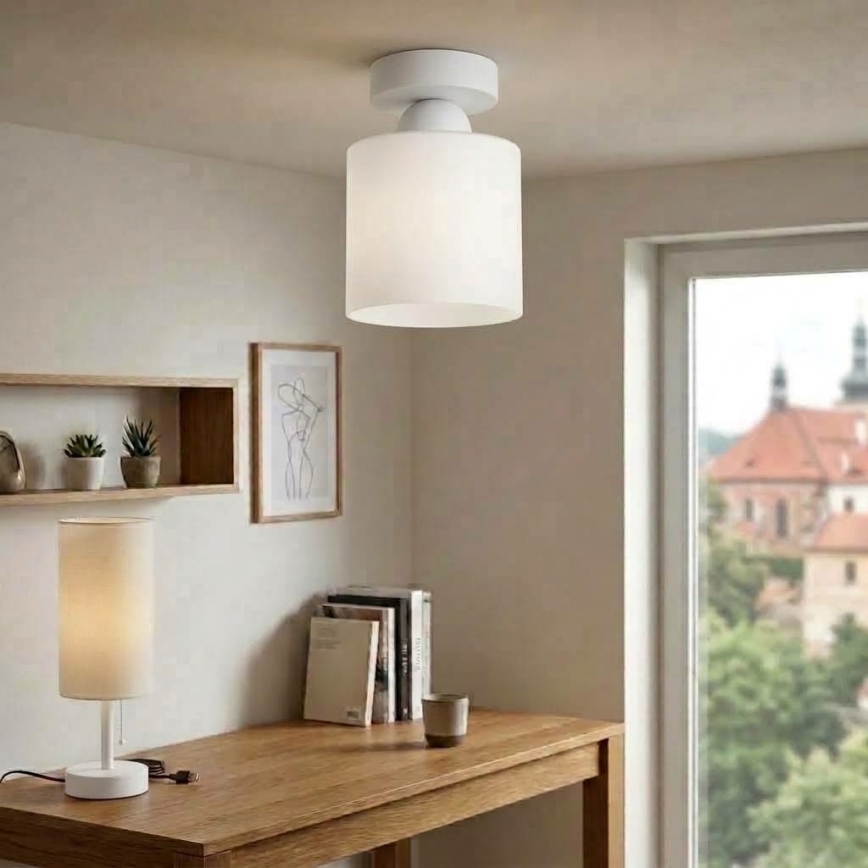 BRILAGI - LED stropna svetilka RETRO GLASS 1xE27/60W/230V, premer 10 cm, bela