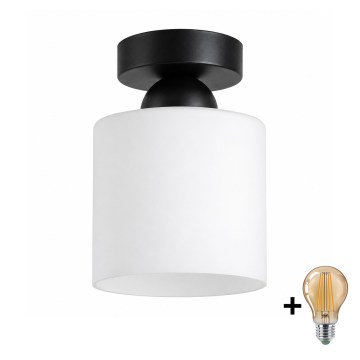 BRILAGI - LED stropna svetilka RETRO GLASS 1xE27/60W/230V premer 10 cm črna/bela