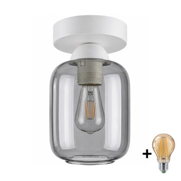 BRILAGI - LED stropna svetilka RETRO GLASS 1xE27/60W/230V premer 14 cm bela/dimna siva