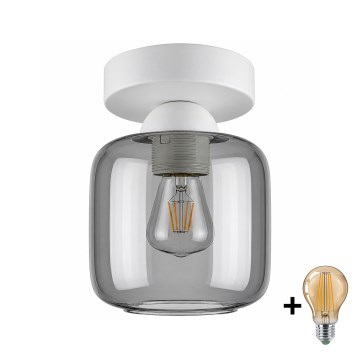BRILAGI - LED stropna svetilka RETRO GLASS 1xE27/60W/230V premer 14 cm bela/dimno siva