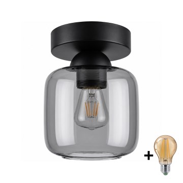 BRILAGI - LED Stropna svetilka RETRO GLASS 1xE27/60W/230V premer 14 cm črna/dimno siva