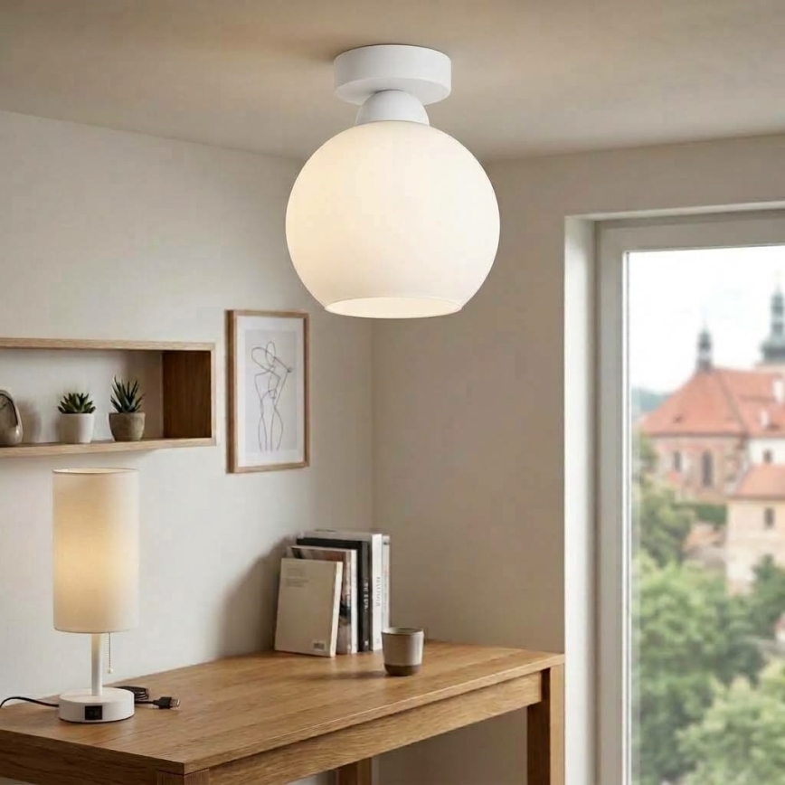 BRILAGI - LED stropna svetilka RETRO GLASS 1xE27/60W/230V premer 15 cm bela