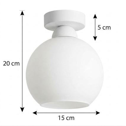 BRILAGI - LED stropna svetilka RETRO GLASS 1xE27/60W/230V premer 15 cm bela