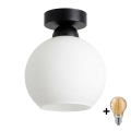 BRILAGI - LED stropna svetilka RETRO GLASS 1xE27/60W/230V premer 15 cm črna/bela