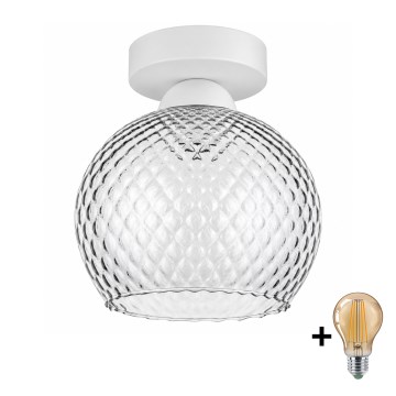 BRILAGI - LED Stropna svetilka RETRO GLASS 1xE27/60W/230V premer 18 cm bela/dimna siva