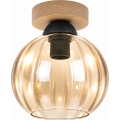 BRILAGI - LED stropna svetilka RETRO GLASS 1xE27/60W/230V premer 18 cm hrast/dimno bež