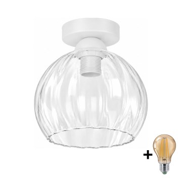 BRILAGI - LED stropna svetilka RETRO GLASS 1xE27/60W/230V Ø 25 cm bela/prozorna