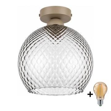 BRILAGI - LED stropna svetilka RETRO GLASS 1xE27/60W/230V Ø 25 cm bežna/dimna siva