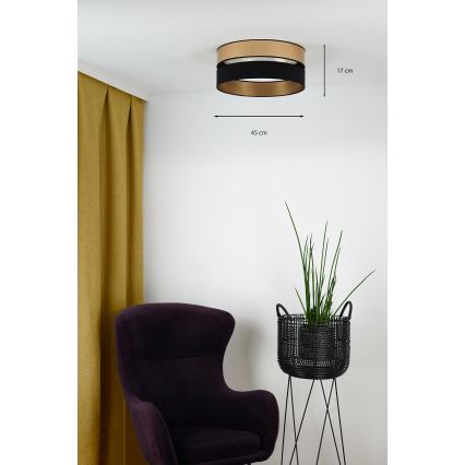 Brilagi - LED Stropna svetilka ROYAL LED/24W/230V pr. 45 cm črna/zlata
