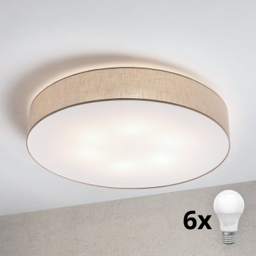 Brilagi - LED stropna svetilka SIRIJA 6xE27/60W/230V premer 80 cm bež