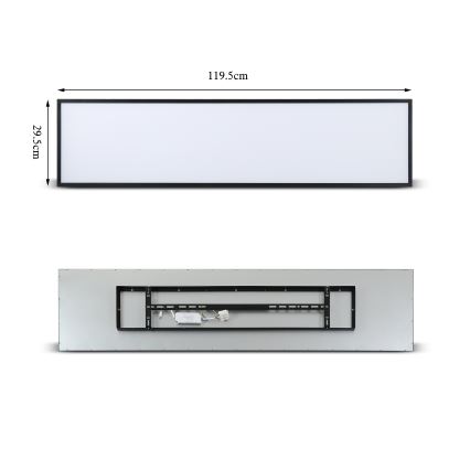 Brilagi - LED Stropna svetilka SLIMFRAME LED/58W/230V 120x30 cm črna