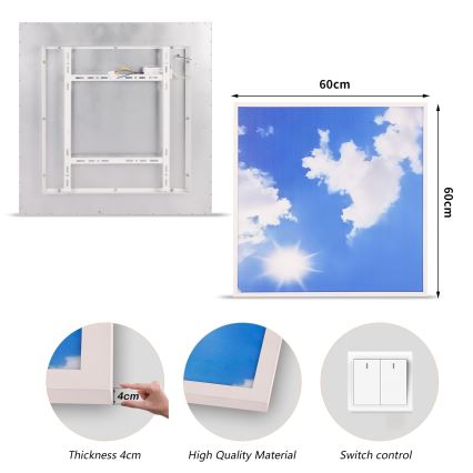 Brilagi - LED stropna svetilka SLIMFRAME LED/58W/230V 60x60 cm srebrna/modra