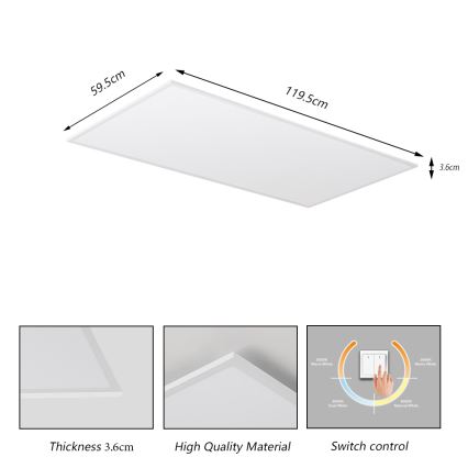 Brilagi - LED stropna svetilka SLIMFRAME LED/80W/230V 120x60 cm 3000/4000/6000K bela