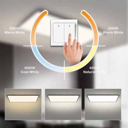 Brilagi - LED stropna svetilka SLIMFRAME LED/80W/230V 120x60 cm 3000/4000/6000K črna