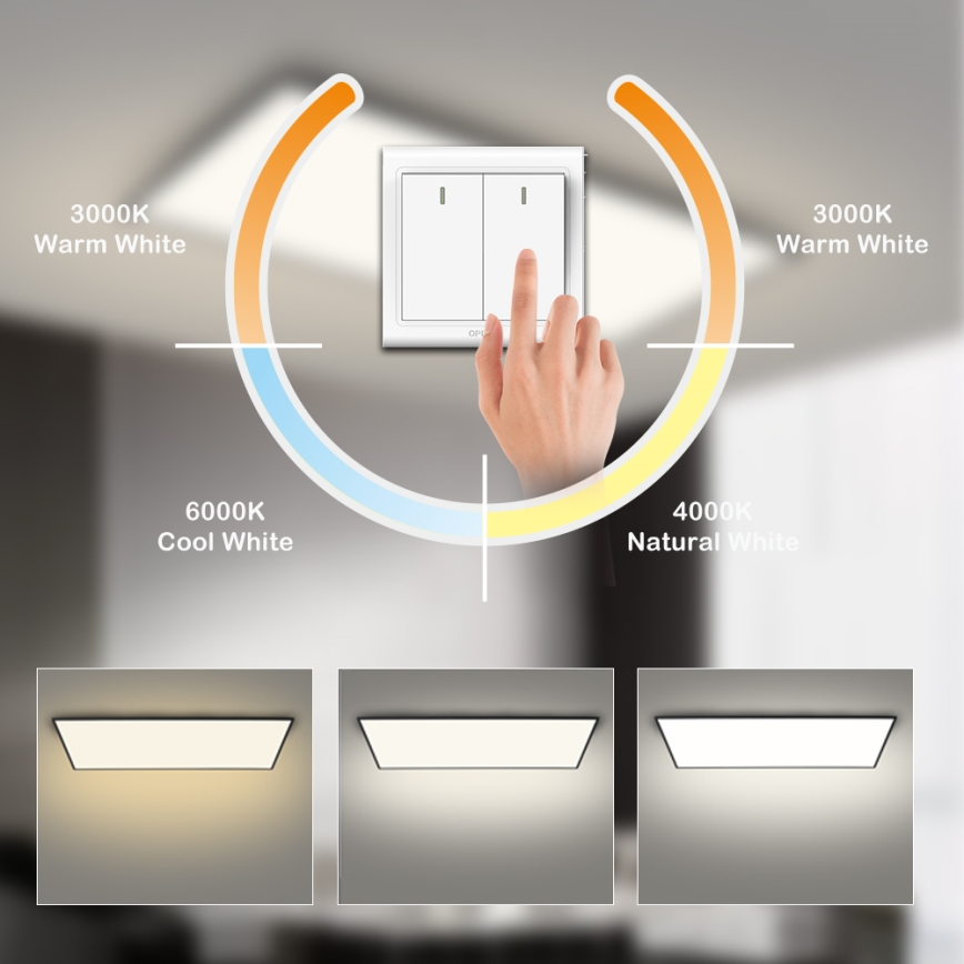 Brilagi - LED stropna svetilka SLIMFRAME LED/80W/230V 120x60 cm 3000/4000/6000K črna