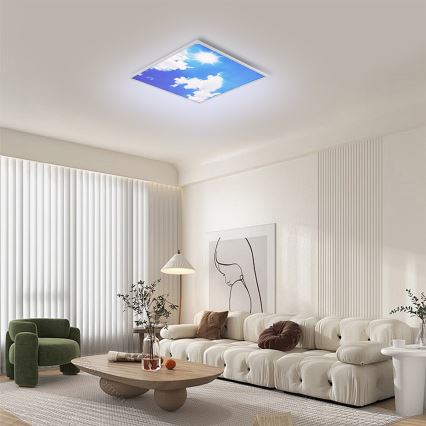 Brilagi - LED stropna svetilka SLIMFRAME SKY LED/58W/230V 60x60 cm srebrna/modra