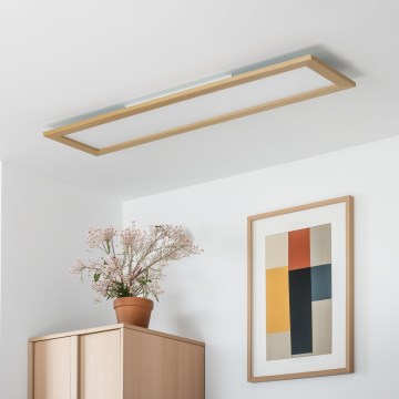 Brilagi - LED Stropna svetilka SLIMFRAME WOOD LED/58W/230V 124x34 cm rjava
