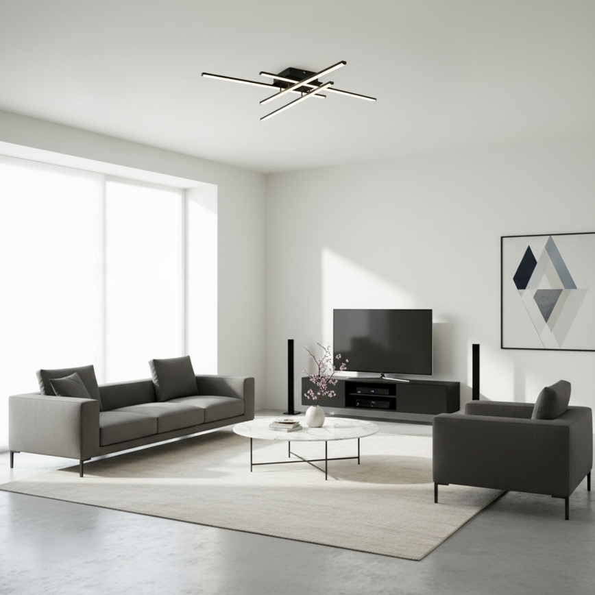 Brilagi - LED Stropna svetilka STRIPES LED/37W/230V 68x68 cm črna