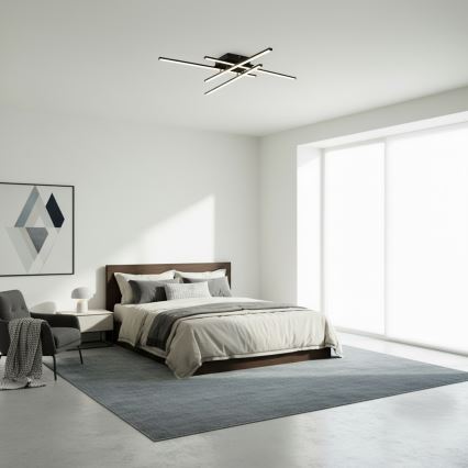 Brilagi - LED Stropna svetilka STRIPES LED/37W/230V 68x68 cm črna